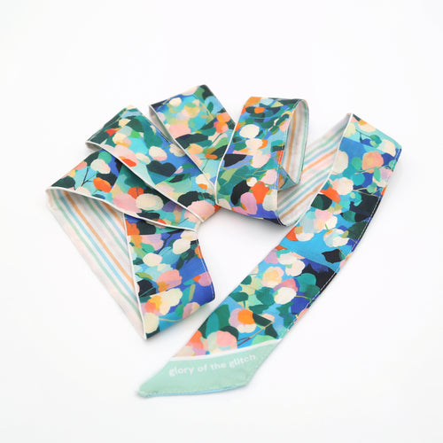 Blue Abstract - Ribbon 2.4" x 64" - Made in UK