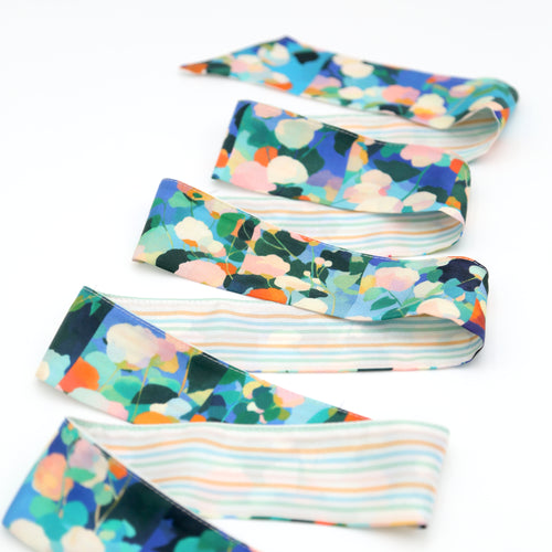 Blue Abstract - Ribbon 2.4" x 64" - Made in UK