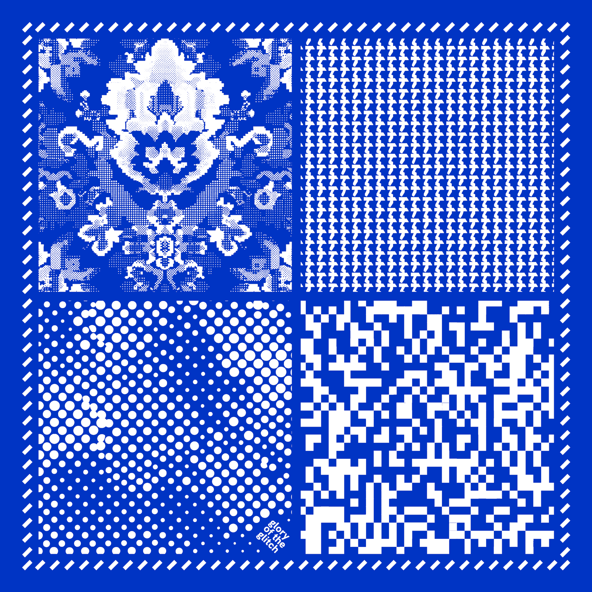 Patterns - Blue - 22.4" x 22.4" - Made in UK